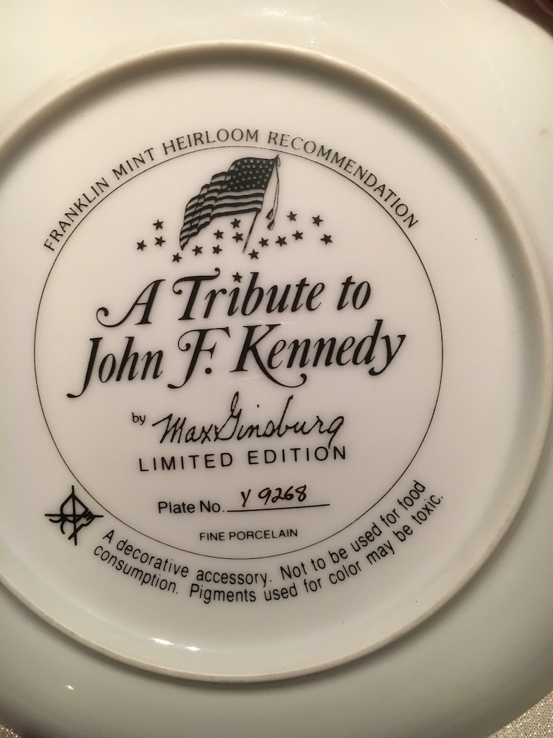 JFK limited edition numbered porcelain plate .A tribute to John F.Kennedy.