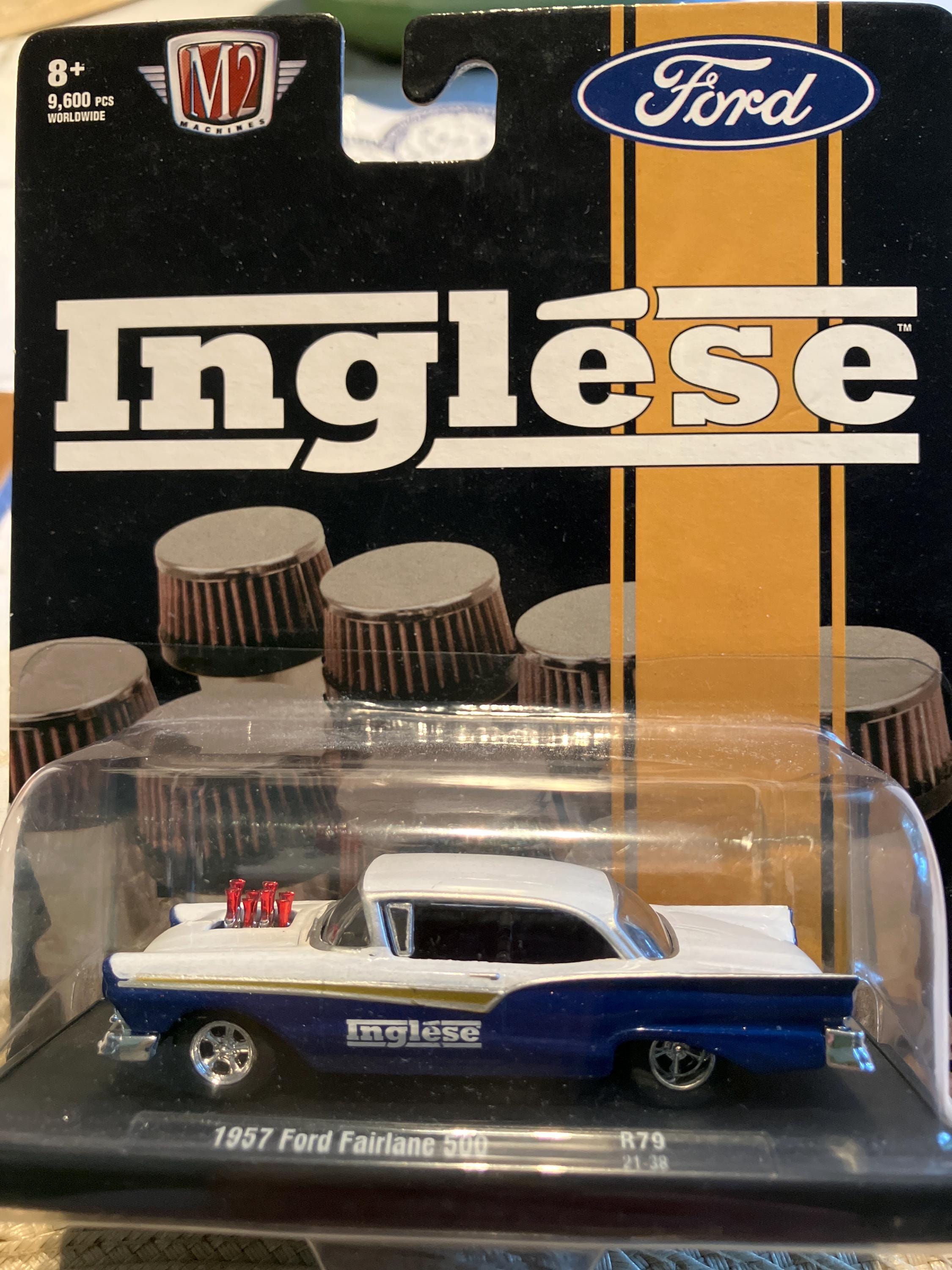 M2 Machines 1957 Ford Fairline 500-inglese-1/64 Diecast Car in New