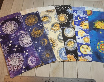 Celestial eye pillows, 9 inches long, Sun & Moon weighted eye pillow, washable cover, relaxation gift, headache relief, yoga eye pillow
