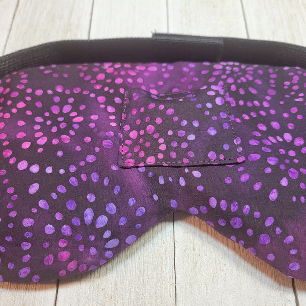 Dark purple Large weighted eye mask, oversized sleep eye pillow, weighted lavender eye sleep mask, removable insert, washable cover