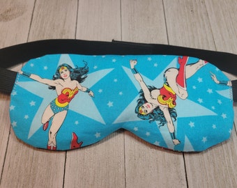 Wonder Woman lightweight eye mask, meditation eye pillow, sleep mask, flaxseed eye mask, lavender eye pillow, headache relief