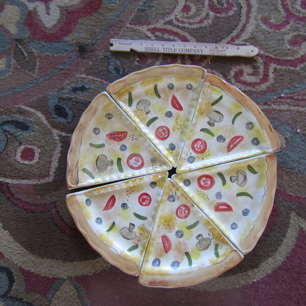 Keramik Pizza, Satz von sechs große Scheiben
