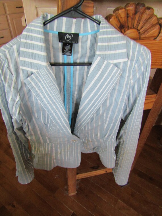 Seersucker Striped Blazer, Small Vintage