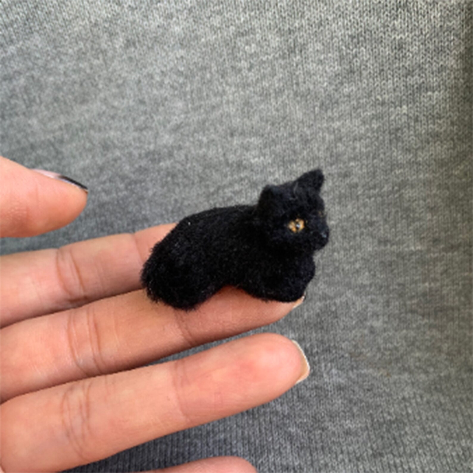 Dollhouse miniature black cat on a scale 112 Cat lover gift Etsy