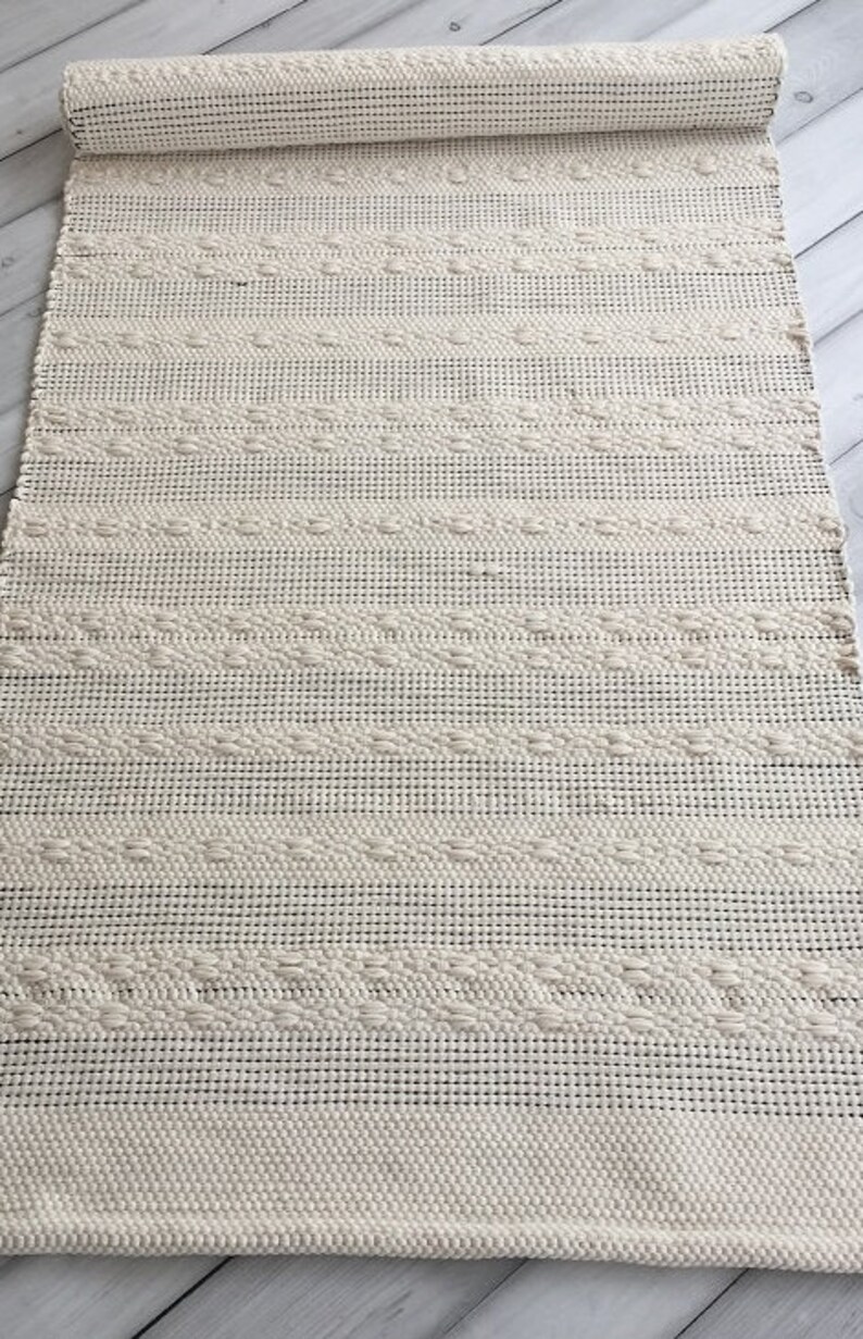 2x6 washable cotton runner rug Scandinavian black and white Etsy