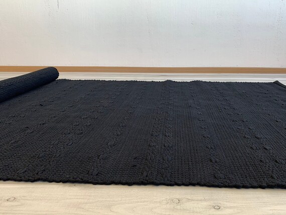 Laufer Teppich Massiv Schwarz 4 23x8 Skandinavischen Bereich Etsy