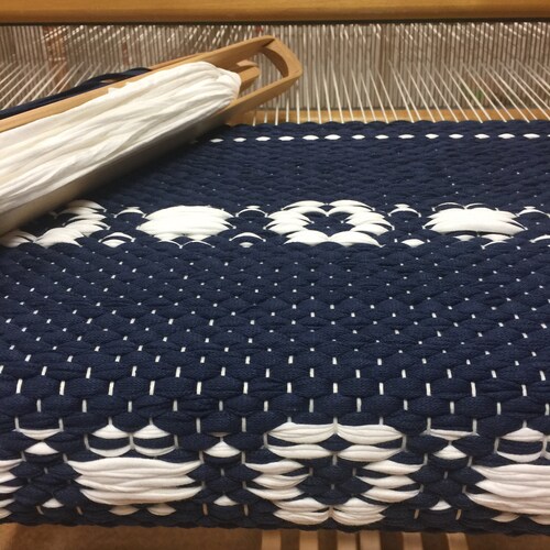 Dark navy rug kitchen, runner rug, Scandinavian rug, shops handwoven washable carpet