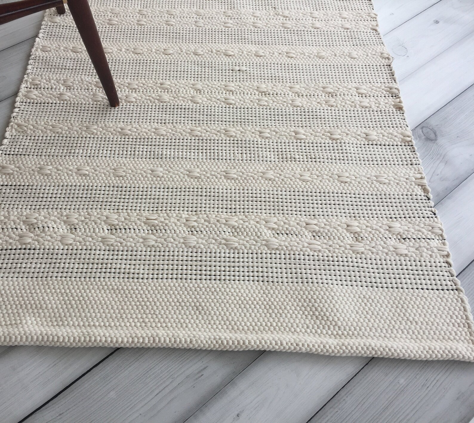 2x6 Washable Cotton Runner Rug Scandinavian Black and White Etsy