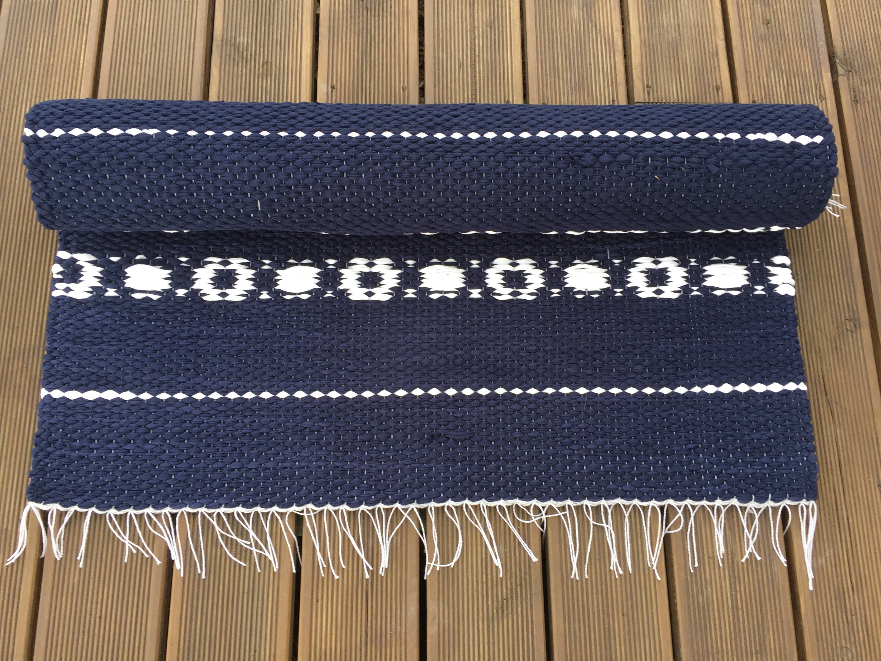Dark navy rug kitchen runner rug Scandinavian rug | Etsy