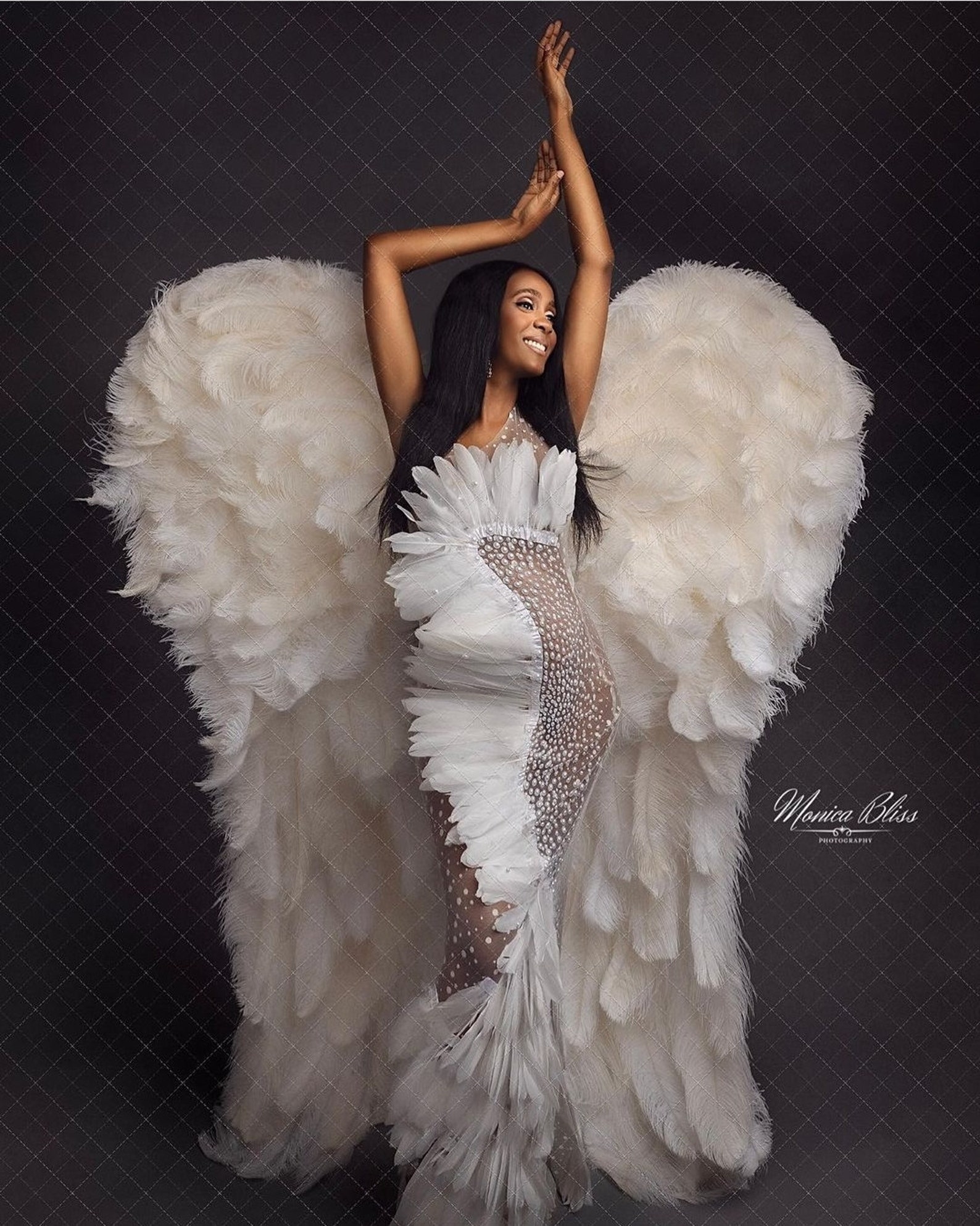 Angel wings Ostrich feathers costume Halloween costume Etsy