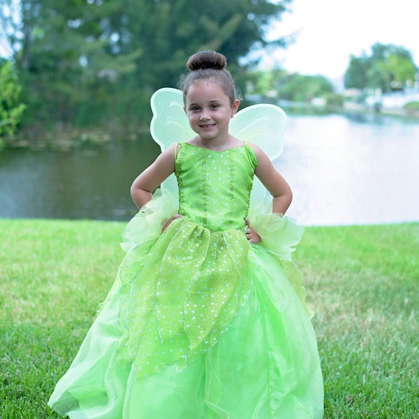 Tinkerbell Dress / Disney Princess Dress Tinkerbell Costume / Green / Ball gown for toddler, child, girl / Princess Costume / Fairy Costume