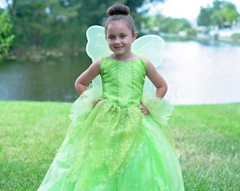 Tinkerbell Dress / Disney Princess Dress Tinkerbell Costume / Green / Ball gown for toddler, child, girl / Princess Costume / Fairy Costume