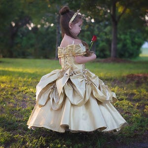 Belle Dress / Belle Costume / Disney Princess Dress Beauty and the Beast Costume / Ball gown style for toddler, child, girl Princess Costume zdjęcie 2