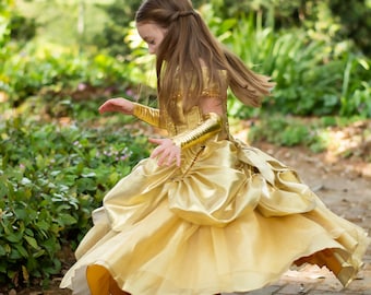 Belle Dress / Belle Costume / Disney Princess Beauty and the Beast Costume / Ball gown style for toddler, child, girl Princess Costume