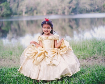 Belle Dress / Belle Costume / Disney Princess Dress Beauty and the Beast Costume / Ball gown style for toddler, child, girl Princess Costume