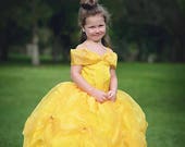 Belle Dress / Disney Princess Dress Beauty and the Beast Belle Costume /  Yellow Dress / Ball Gown for Toddler, Child, Girl Princess Costume 