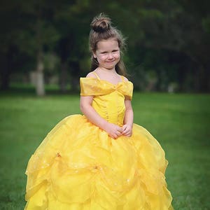 Belle Dress / Disney Princess Dress Beauty and the Beast Belle Costume / Yellow Dress / Ball gown for toddler, child, girl Princess Costume image 1
