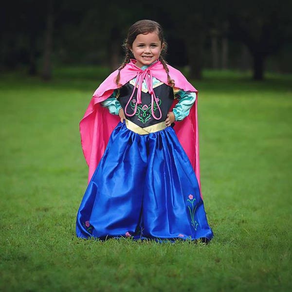 Anna Costume / Inspired Disney Princess Dress Frozen Anna Dress / Costume  / Girls, kids, toddlers, child Princess Costume