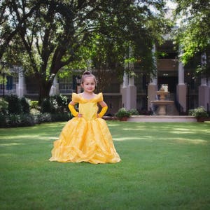 Belle Dress / Disney Princess Dress Beauty and the Beast Belle Costume / Yellow Dress / Ball gown for toddler, child, girl Princess Costume image 2
