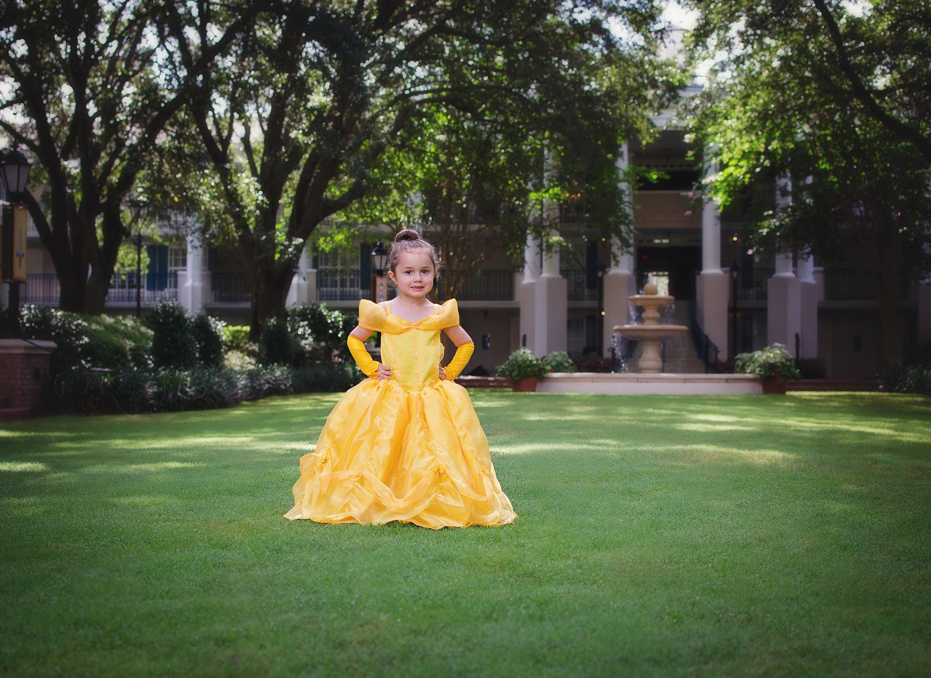 green and yellow dress