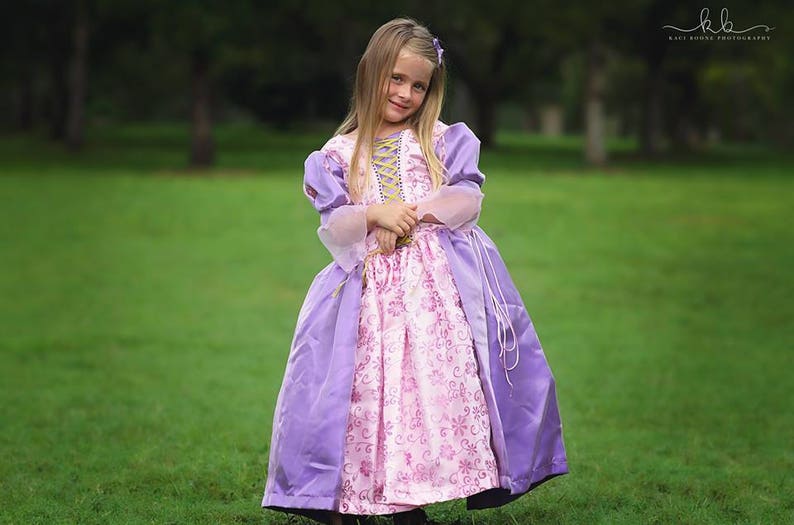 Rapunzel Dress / Princess Disney Inspired Tangled Costume Tangled Dress Rapunzel Costume Kids, Girls, Toddler, Child image 5