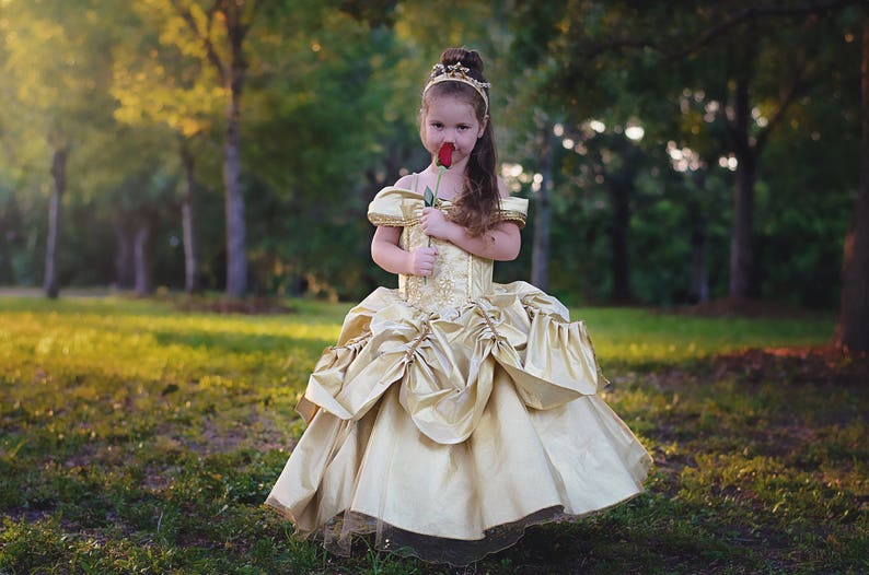 Belle Dress / Belle Costume / Disney Princess Dress Beauty and the Beast Costume / Ball gown style for toddler, child, girl Princess Costume zdjęcie 1