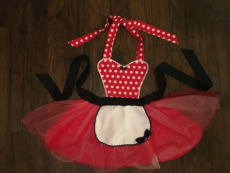 Princess Apron Disney Little Mermaid Ariel Inspired Child Kids Toddler Girls Adult Dress Up Apron Minnie Mouse