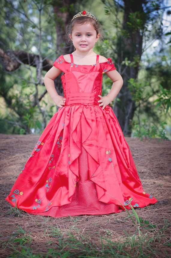 Disney Collection Girls Elena Of Avalor Costume Princess Dress Size 4 Red &  Gold | eBay