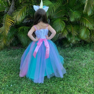 Unicorn Dress / Unicorn Costume / Pastel Ball gown style for toddler, child, girl image 4