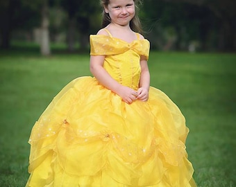 Belle Dress Disney Princess Dress Beauty and the Beast Belle Costume Yellow Dress for Toddler Child Girl Princess Costume Etsy Canada