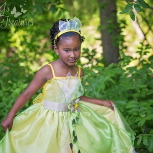 Tiana Dress / Disney Princess Dress Princess and the frog Costume / Ball gown style for toddler, child, girl, baby Princess Costume image 2