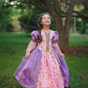 Rapunzel Dress / Princess Disney Inspired Tangled Costume Tangled Dress Rapunzel Costume Kids, Girls, Toddler, Child image 3