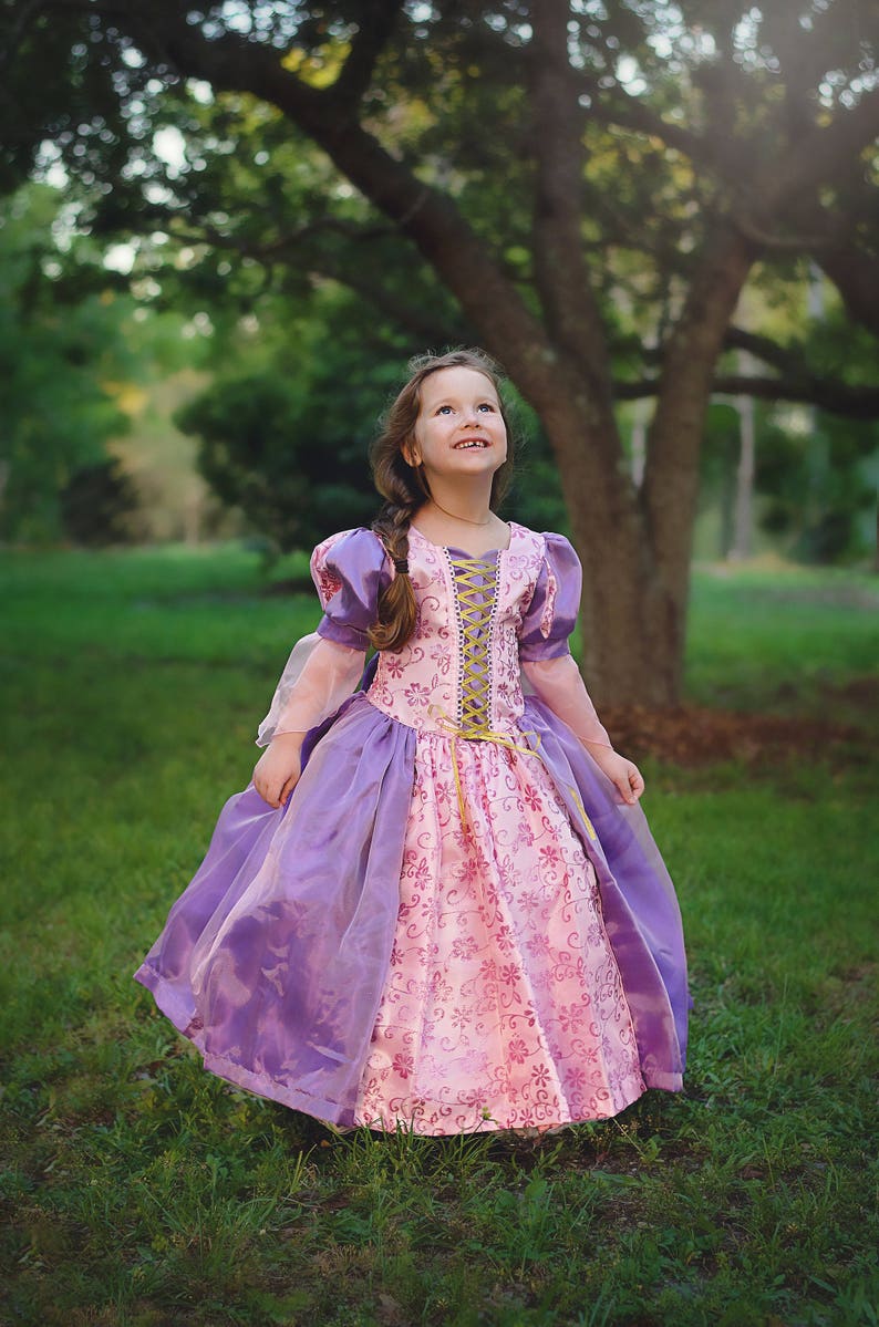 Rapunzel Dress / Princess Disney Inspired Tangled Costume Tangled Dress Rapunzel Costume Kids, Girls, Toddler, Child image 3