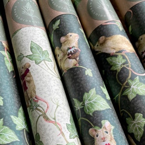 Christmas Mice Luxury Whimsical Wrapping Paper Double Sided