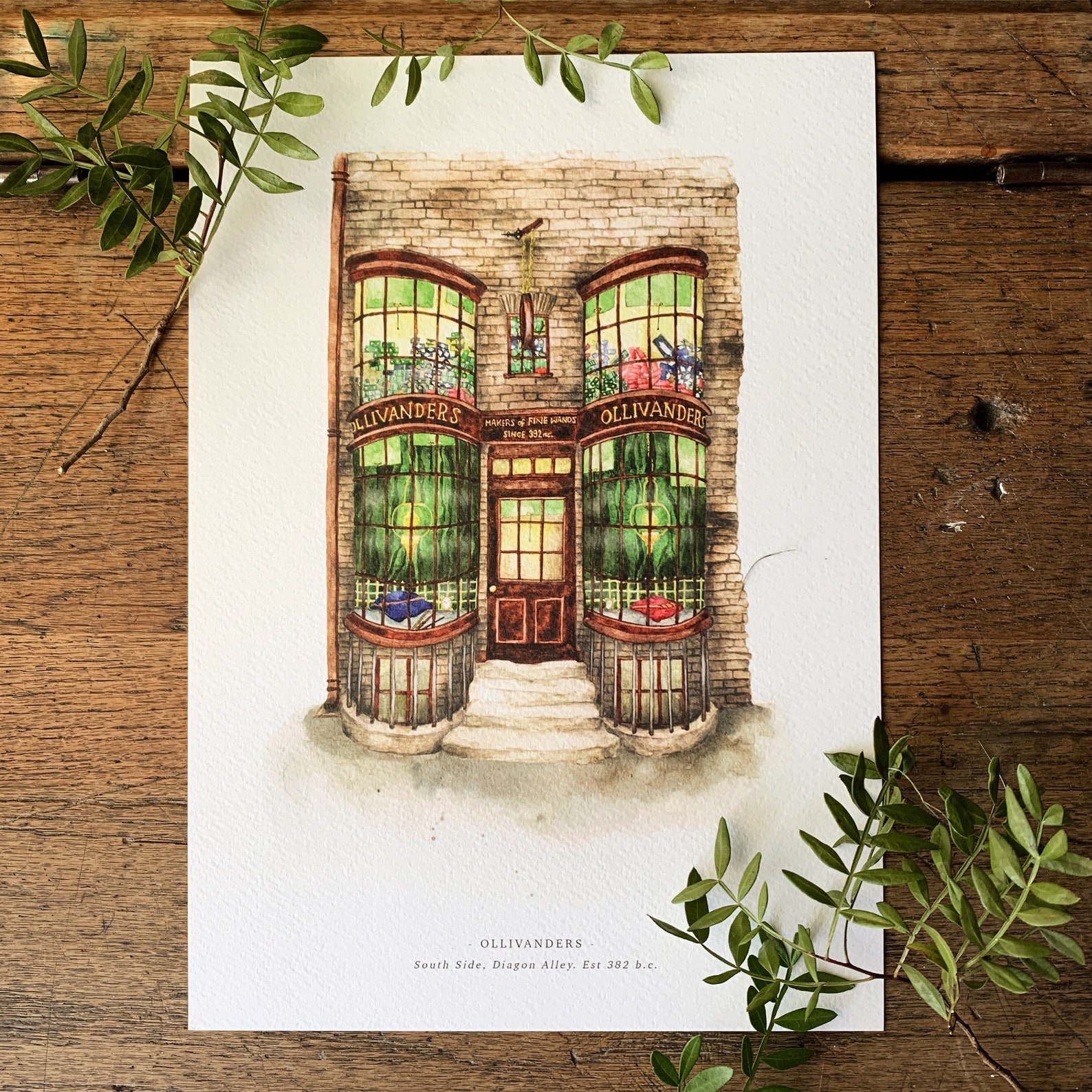 Diagon Alley A4 Print Set Ollivanders Flourish and Blotts Etsy