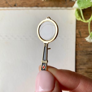 Magnifying Glass Enamel Pin Badge