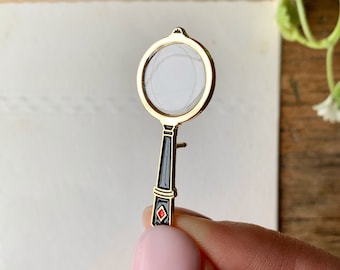 Magnifying Glass Enamel Pin Badge