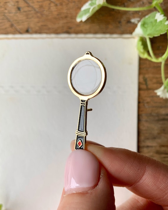 Magnifying Glass Enamel Pin Badge Etsy UK