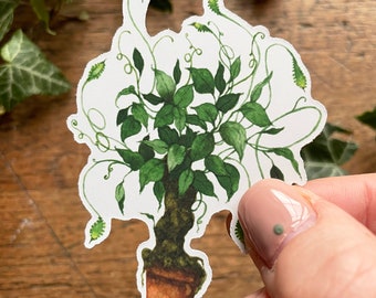 Herbology Matt Vinyl Sticker | Magical Herbology Stationery Art