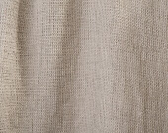 Natürlicher nicht gefärbter Leinenstoff, beige weicher Waffelmuster-Leinen, 230 g/m², gewaschener Leinenstoff, Meterware, Leinen für Handtücher, Bademäntel