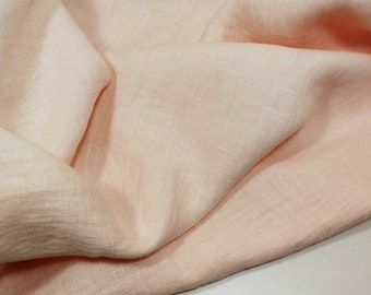 Softened pure linen fabric, pale pink linen, medium weight pre-washed linen, 190 GSM. Linen fabric by the meter, linen fabric by the yard