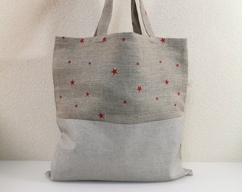 Pure linen tote bag, linen shopping bag, natural impregnated linen shoulder bag, raw linen tote bag, organic linen bag, linen shopper bag