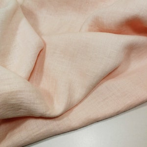 Softened pure linen fabric, pale pink linen, medium weight pre-washed linen, 190 GSM. Linen fabric by the meter, linen fabric by the yard image 1
