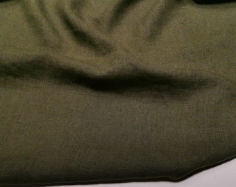 REMNANT: 145x100 cm Softened pure linen fabric, dark moss green linen, quite HEAVY washed linen, 260 GSM. Linen fabric by the meter