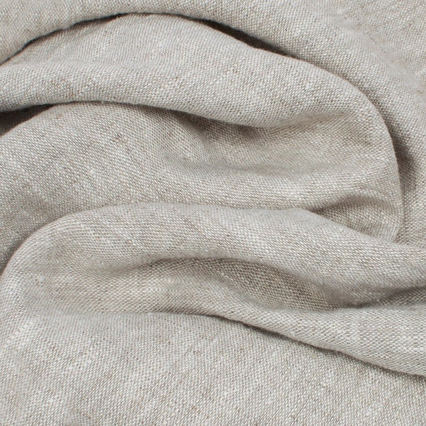 Softened natural linen fabric, QUITE HEAVY linen, 290 GSM, washed beige white melange linen fabric by the meter, linen fabric by the yard