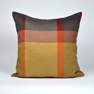 Linen cotton blend cushion cover, multicolor striped linen pillow cover, natural linen pillow, zipped linen pillow case, decorative cushion
