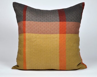 Linen cotton blend cushion cover, multicolor striped linen pillow cover, natural linen pillow, zipped linen pillow case, decorative cushion