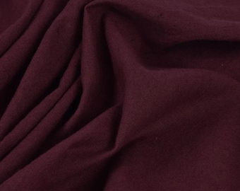 Softened pure linen fabric, burgundy linen, medium weight washed linen, 190 GSM. Linen fabric by the meter, linen fabric by the yard