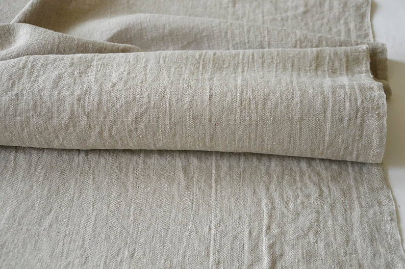 Natural not dyed linen fabric, QUITE HEAVY linen, 260 GSM, softened washed linen fabric by the meter, linen fabric by the yard, for textiles image 3