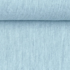 Linen fabric, washed linen, 190gsm, pale light blue color. Linen fabric by the meters, linen by the yard